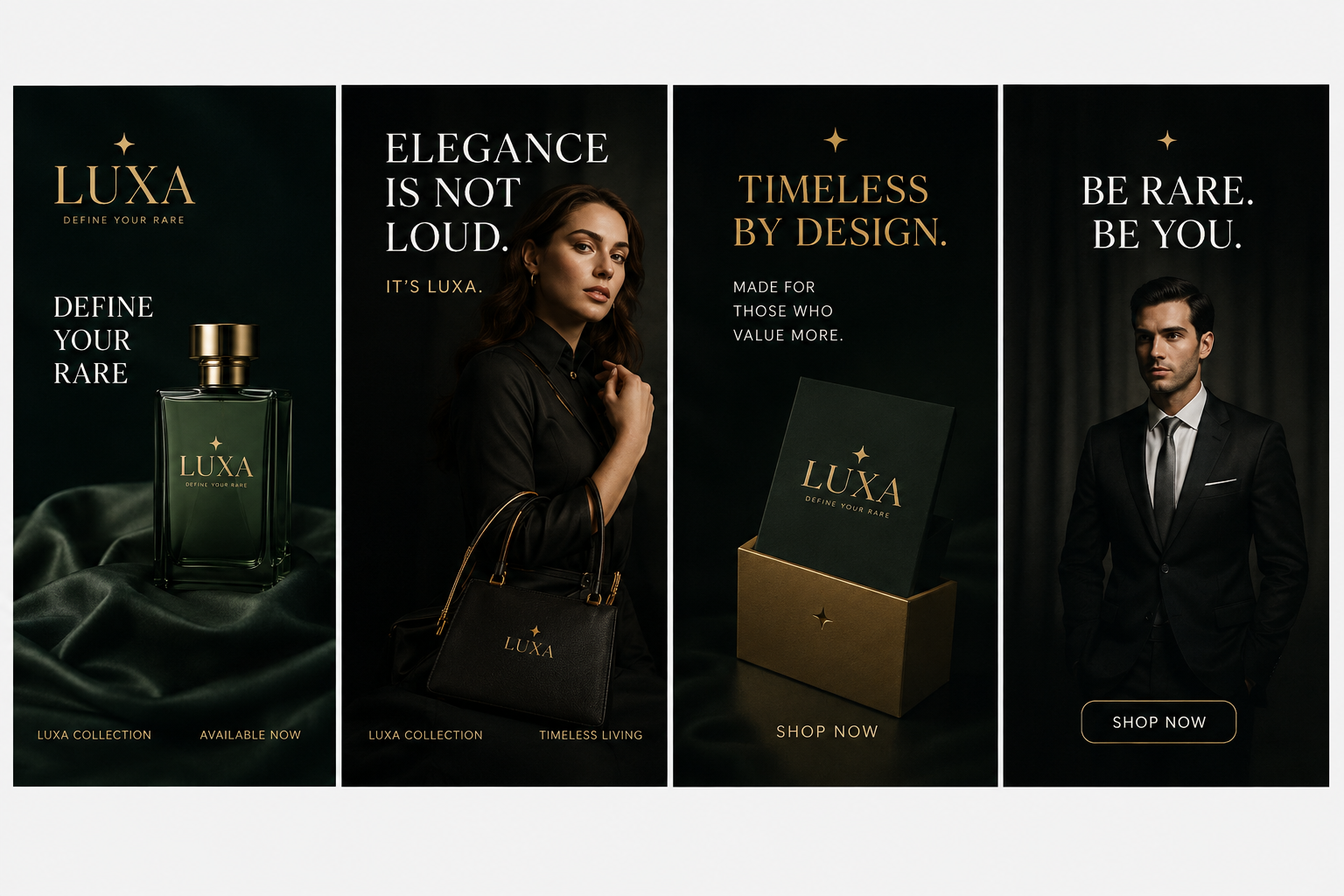 LUXA Creative Ad Campaign Suite — Define Your Rare